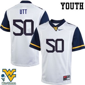 Youth West Virginia Mountaineers NCAA #50 Isaiah Utt White Authentic Nike Stitched College Football Jersey UI15M56DI